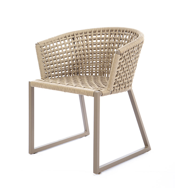 Gold Aluminum Chair Fendi Color Nautical Rope Sand Color