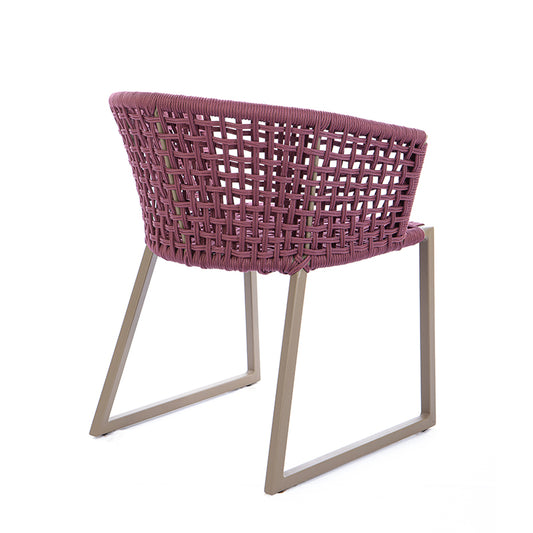 Gold Aluminum Chair Fendi Color Nautical Rope Wine Color