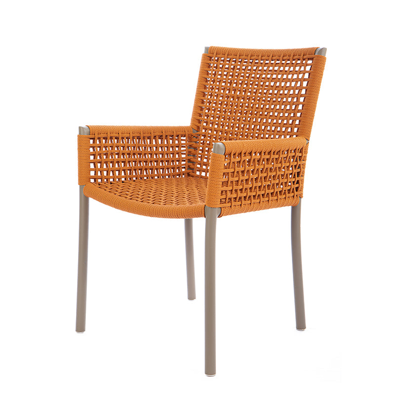 Premium Aluminum Chair Fendi Color Nautical Rope Color Ocher