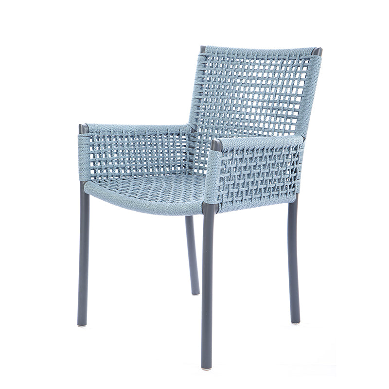Premium Aluminum Chair Gray Color Nautical Rope Gray Color