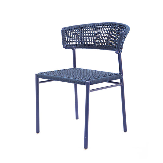 Cadeira Elegance Alumínio Cor Azul Corda Náutica Cor Azul