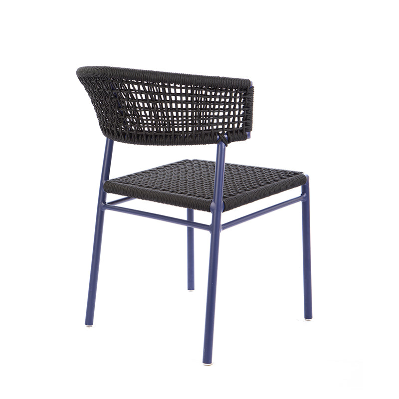 Elegance Aluminum Chair Blue Color Nautical Rope Black Color