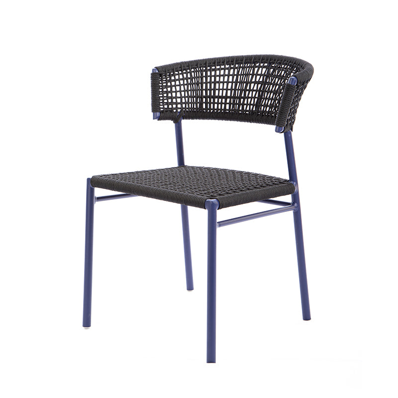Elegance Aluminum Chair Blue Color Nautical Rope Black Color