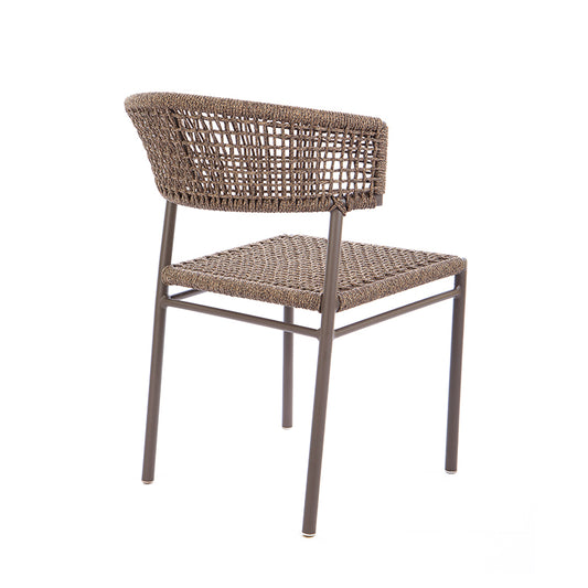 Silla Elegance Aluminio Color Marrón Cuerda Náutica Color Mezclado Bronce