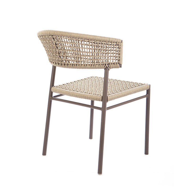 Elegance Aluminum Chair Brown Color Nautical Rope Sand Color