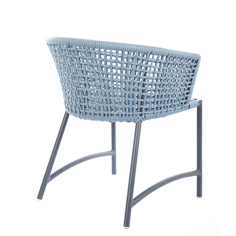 Comfort Aluminum Chair Gray Color Nautical Rope Light Blue Color