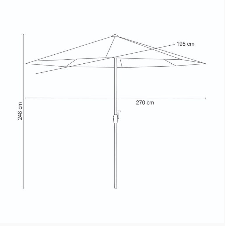 Central Bali Umbrella Aluminum Structure Polyester Fabric Ivory Color