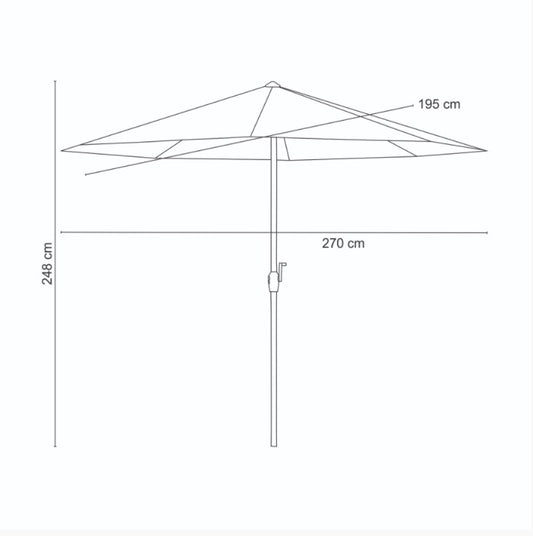 Central Bali Umbrella Aluminum Structure Polyester Fabric Ivory Color