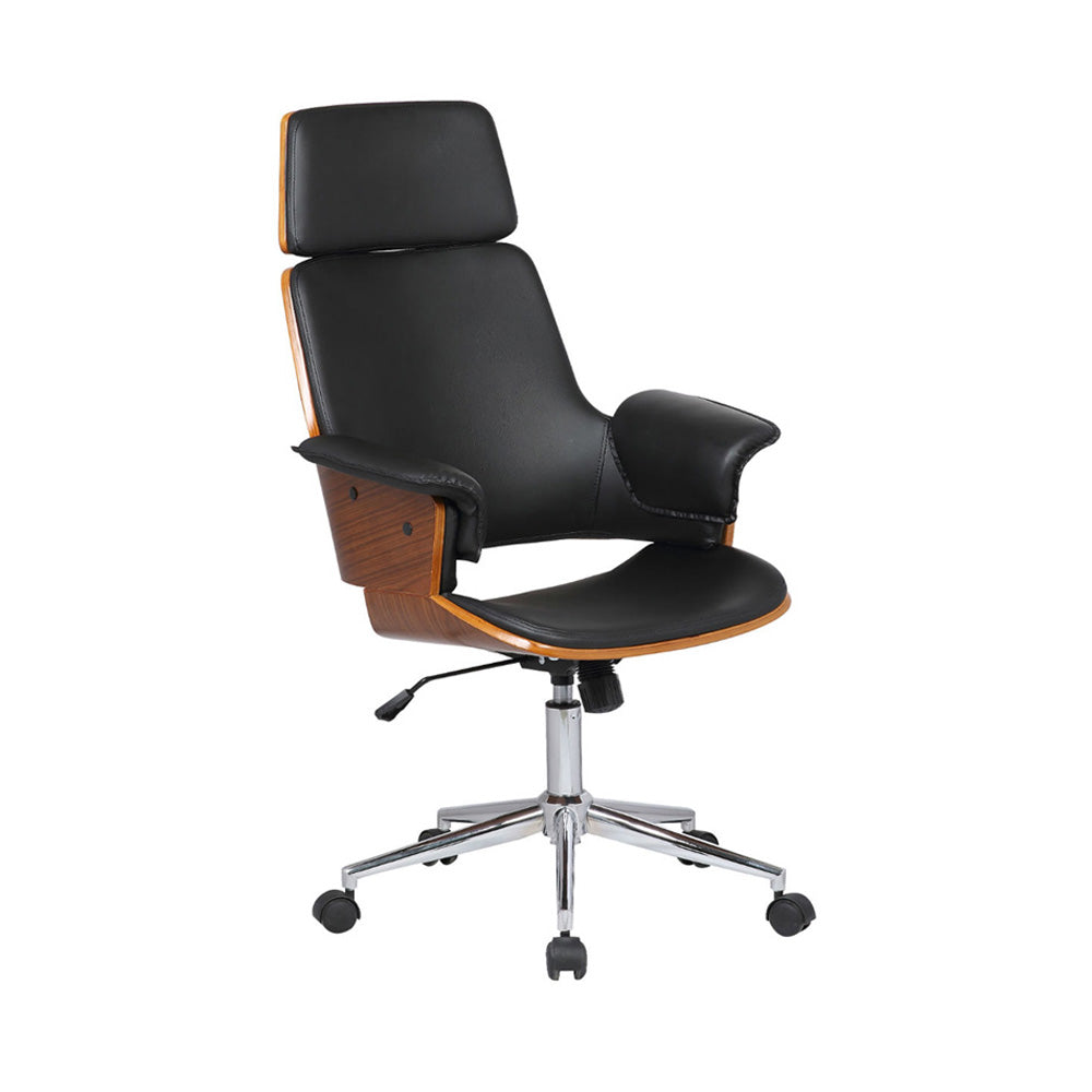 Silla de Oficina Coimbra negra con madera