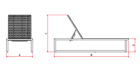 Espreguiçadeira Gold Alumínio cor Fendi com Fibra cor Fendi
