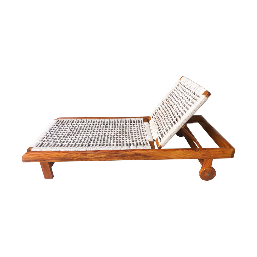 Sillón Bahamas de cuerda náutica y madera maciza