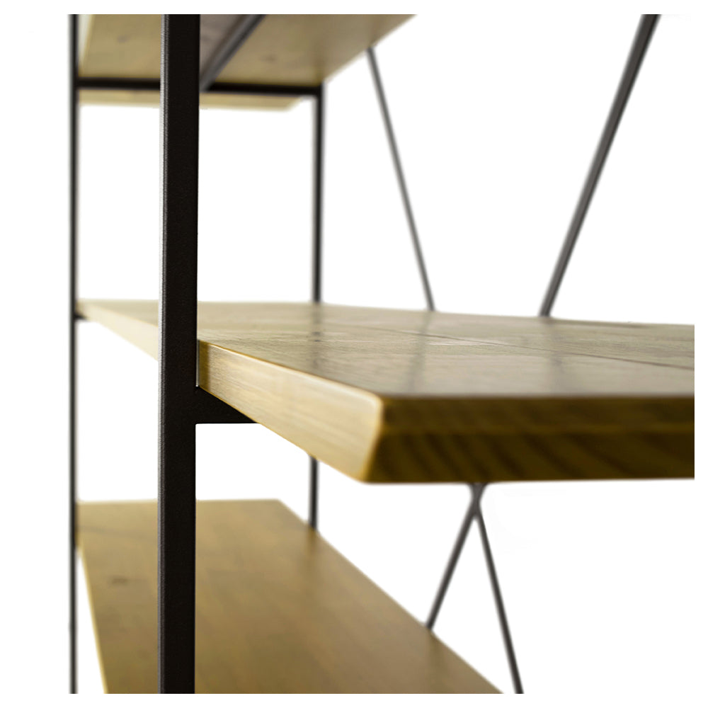 Librería Madera Maciza Lumber con Hierro 1,50x0,45x2,00m