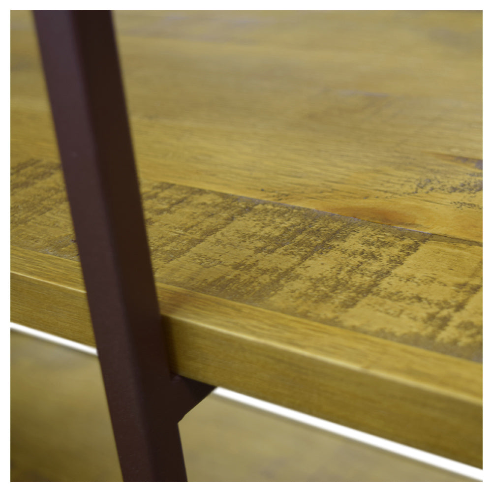 Librería Madera Maciza Lumber con Hierro 1,50x0,45x2,00m