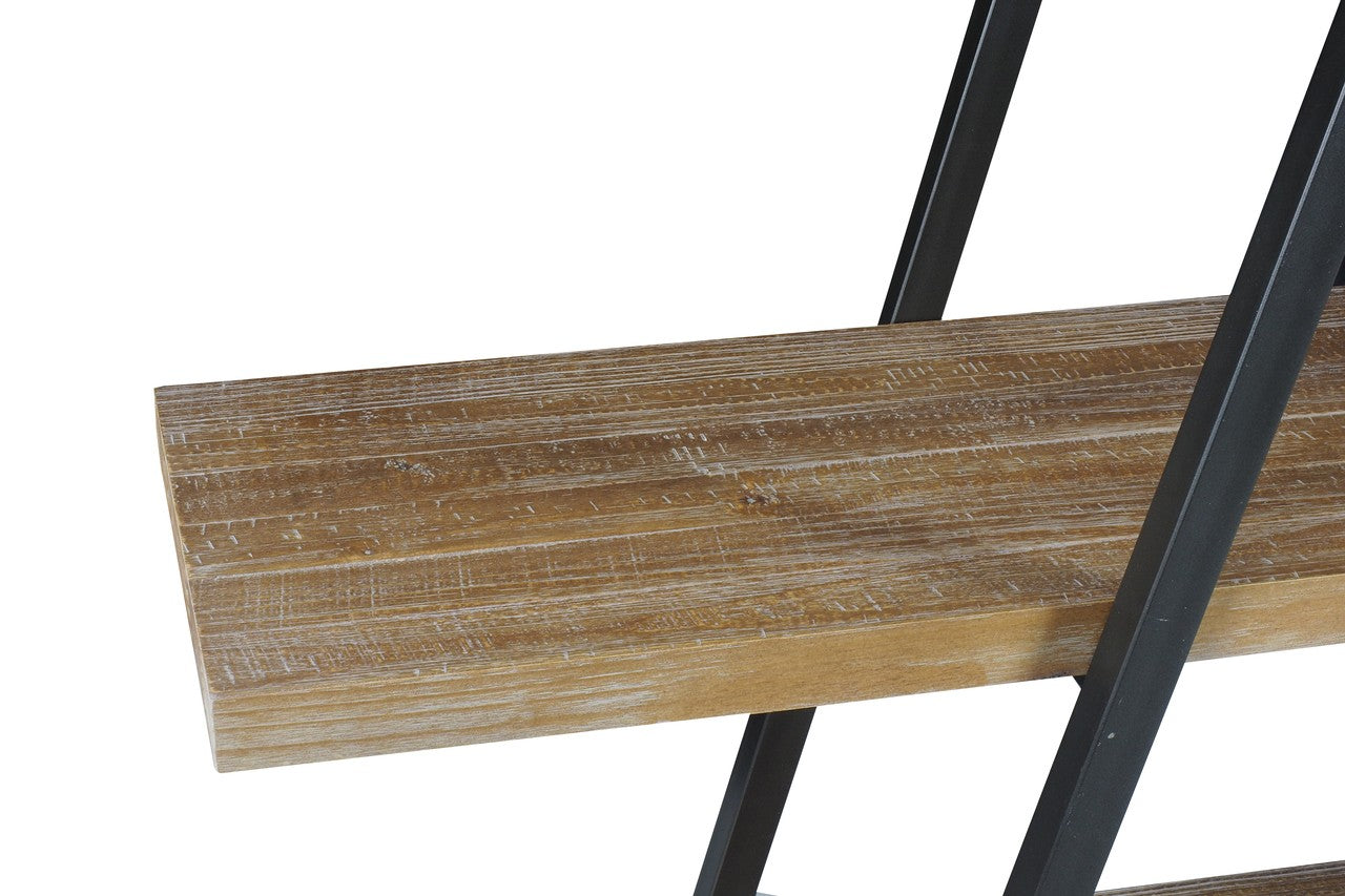 Compass Industrial Solid Wood and Metal Shelving Unit