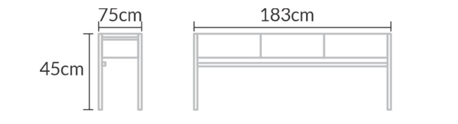 Lumber Sideboard 180x45cm Wood and Iron