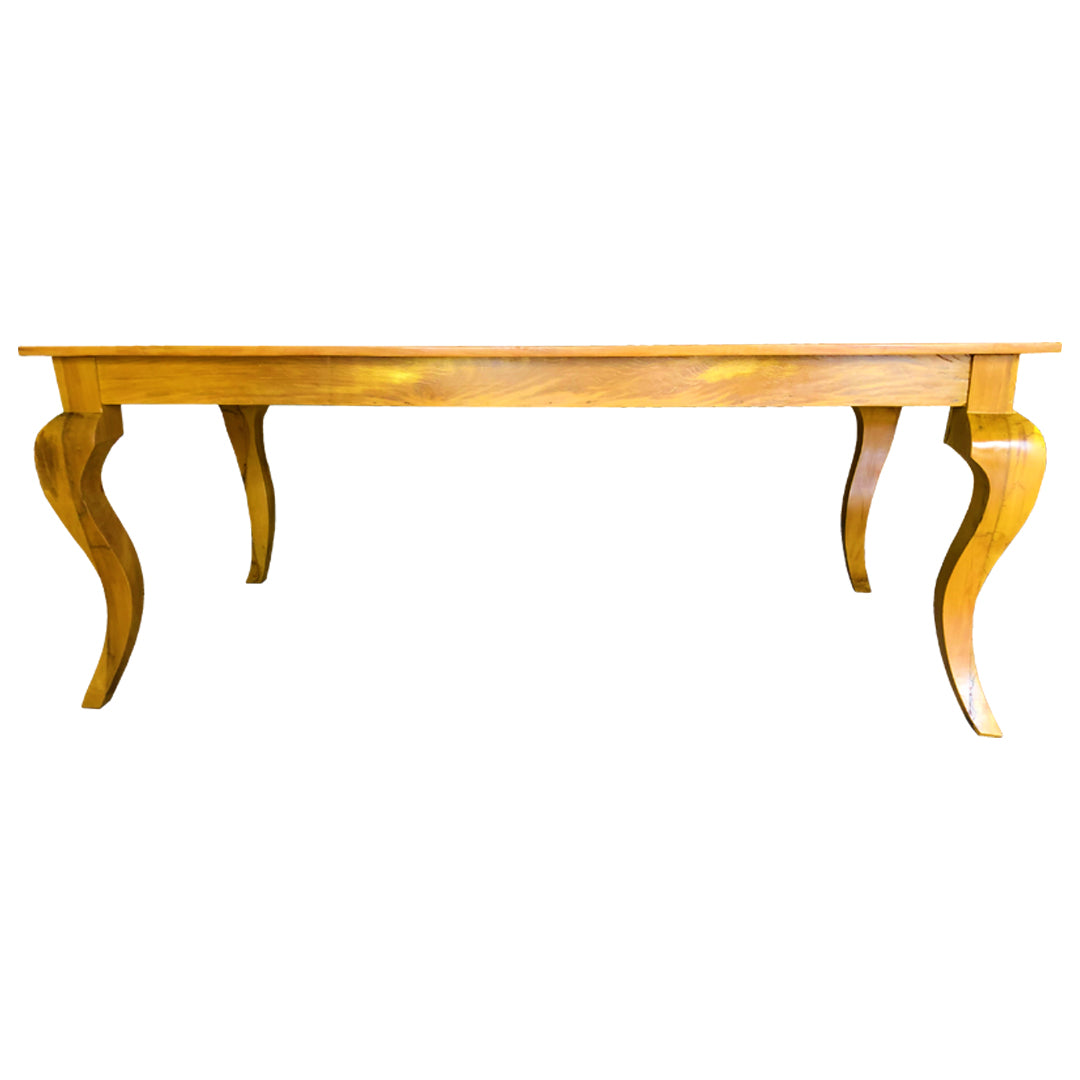 Mesa de Comedor Luis XV 180x100cm Madera Maciza - 6 Plazas