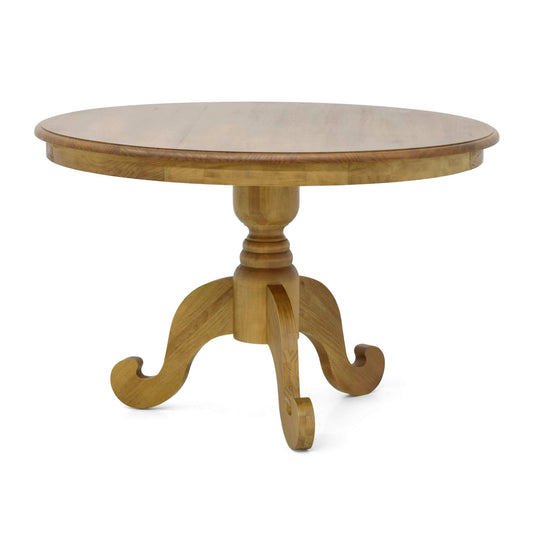 Mesa de Jantar Troia Redonda 90cm Madeira Maciça - 4 Lugares