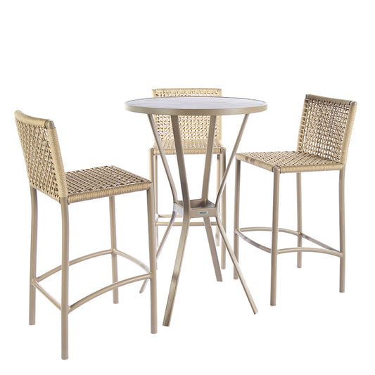 Mesa Bistrô Star Leve Alumínio cor Fendi