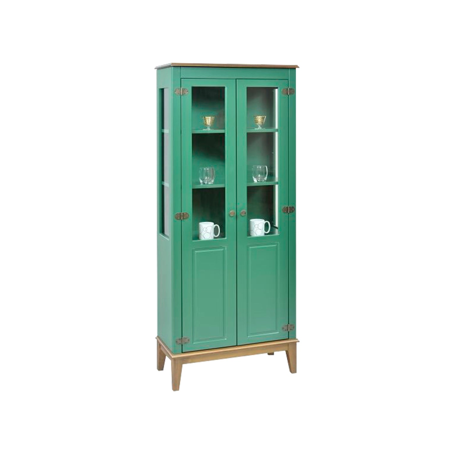 Armario conejera 2 puertas con cristal verde 350x730x1800 mm