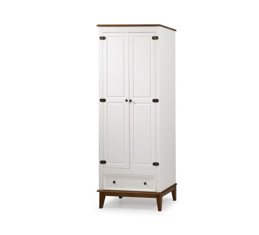 Wardrobe with 2 doors, white color, 0.77x0.50x2.00m