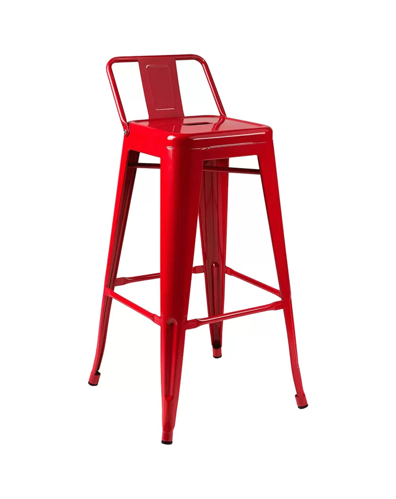 Taburete Berlin Alta con respaldo rojo