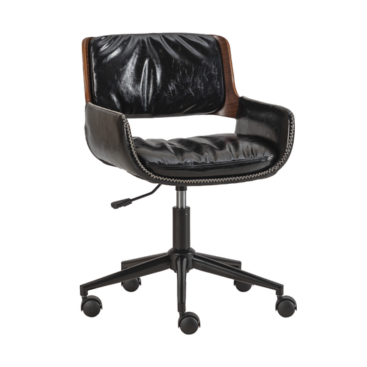 Marbella Office Chair in Black with Wood