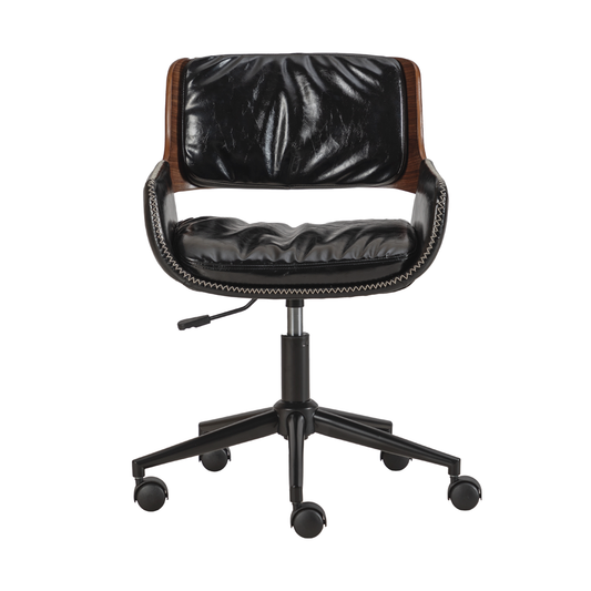 Marbella Office Chair in Black with Wood