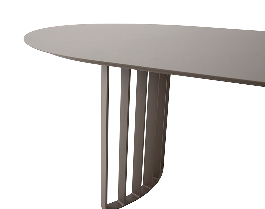 Lyse Oval Table 240x120cm Aluminum Gray Color