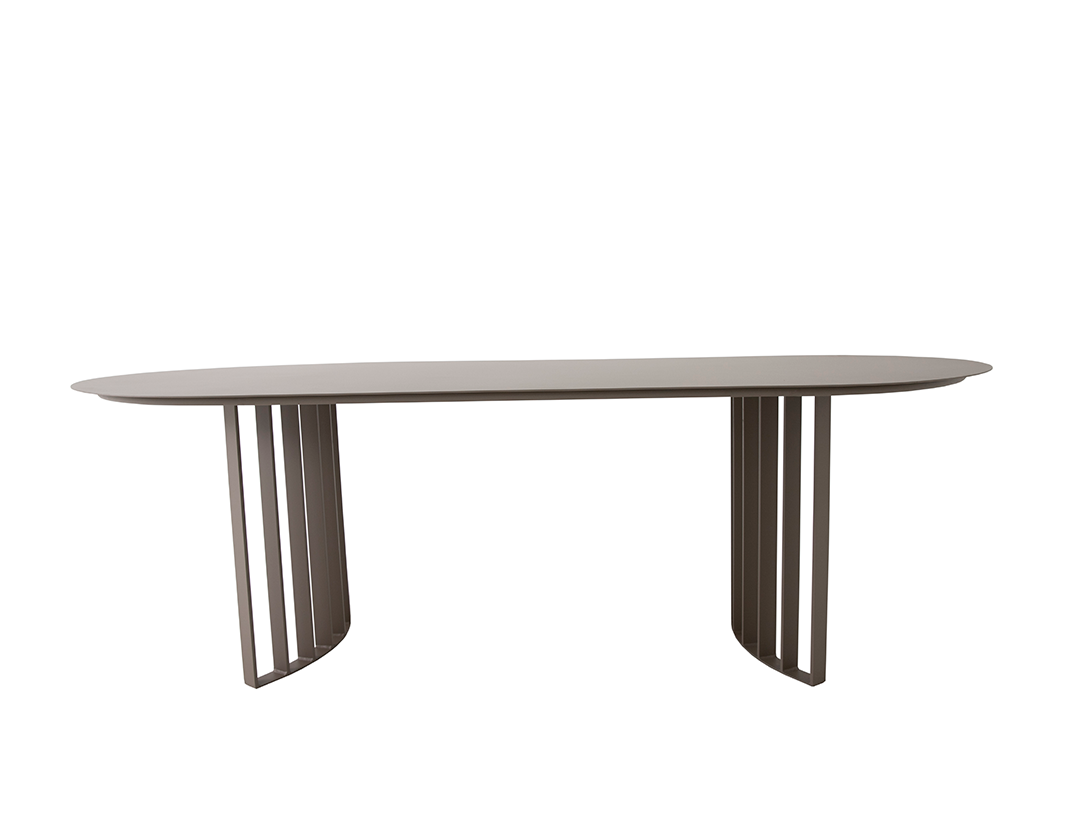 Lyse Oval Table 240x120cm Aluminum Gray Color