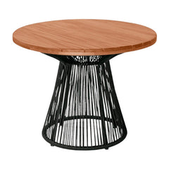 Mesa Kone Madeira 120cm Base Alumínio e Corda Náutica