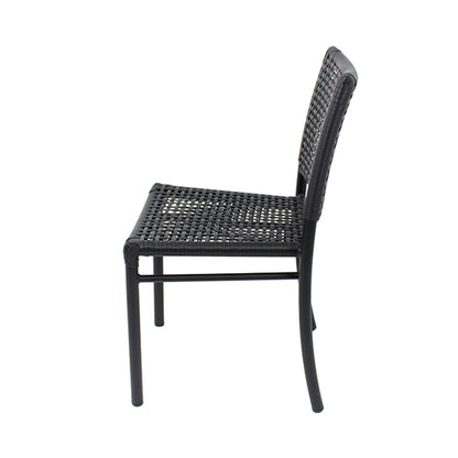 Cadeira Giardino Alumínio Cor Preto e Corda Náutica Cor Preto