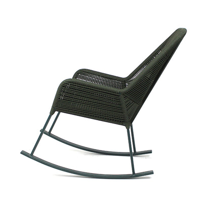 Mecedora Sorrento Aluminio Negro y Cuerda Náutica Verde Musgo