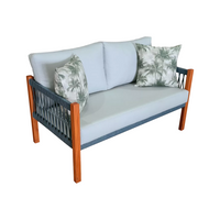 Banco Lux Madera Maciza y Cuerda Náutica - 2 Plazas