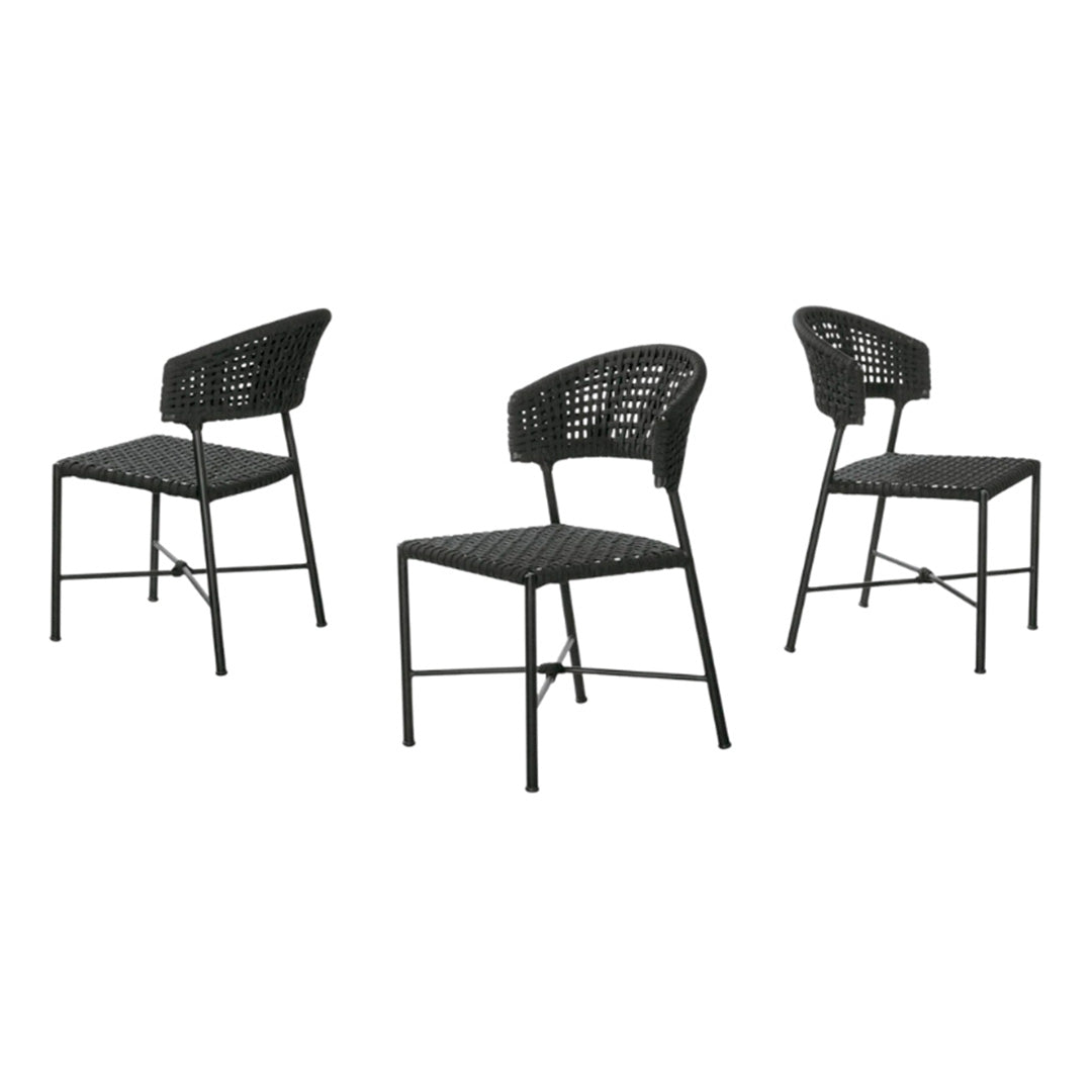 Silla Alice Aluminio Negro y Cuerda Náutica Negro