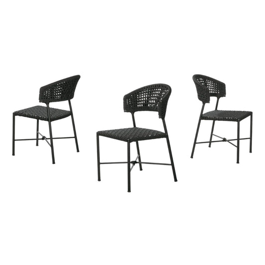 Silla Alice Aluminio Negro y Cuerda Náutica Negro