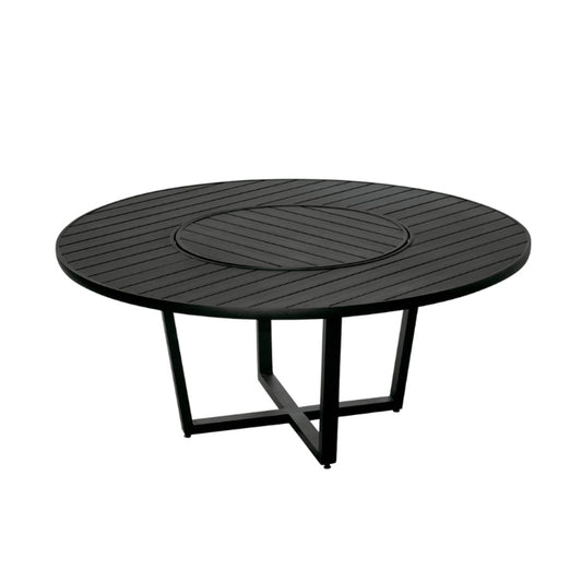 Mesa Redonda Bianca 180cm Aluminio con Plato Giratorio Color Negro