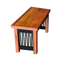 Mesa auxiliar Lux 70x50cm madera maciza y cuerda náutica