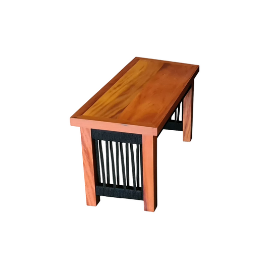 Mesa auxiliar Lux 70x50cm madera maciza y cuerda náutica