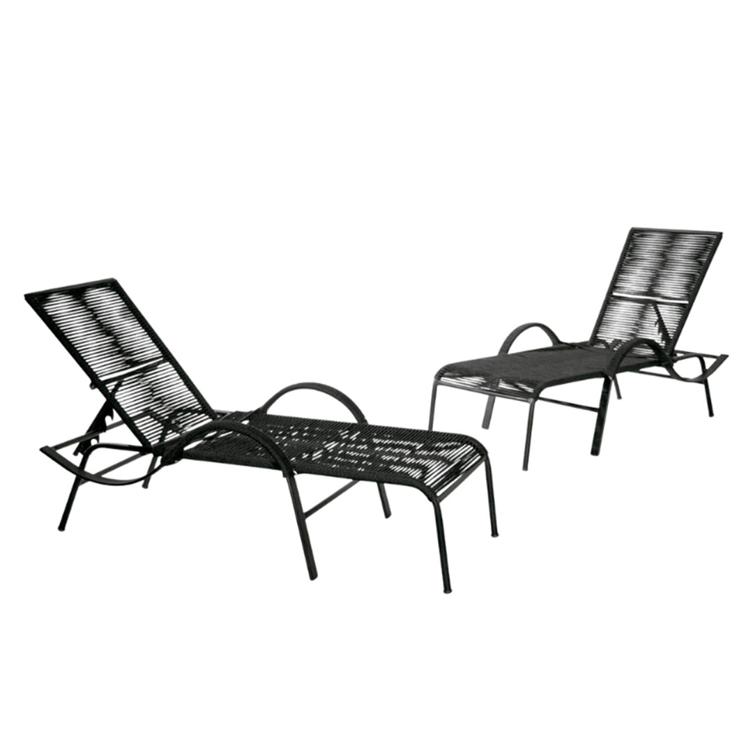 Sillón Taísa de Aluminio y Cuerda Náutica Negro
