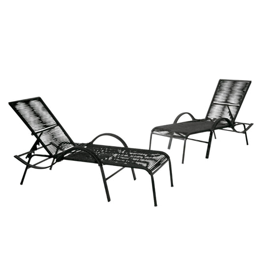 Sillón Taísa de Aluminio y Cuerda Náutica Negro