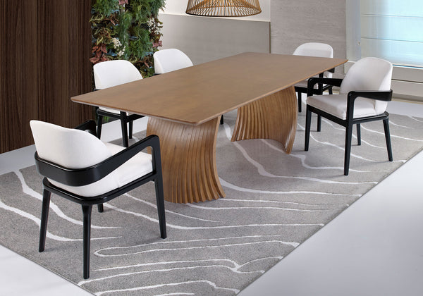 Ambiente 1 com Mesa de Jantar Scar em Madeira 1,80x1,00m - 6 Lugares