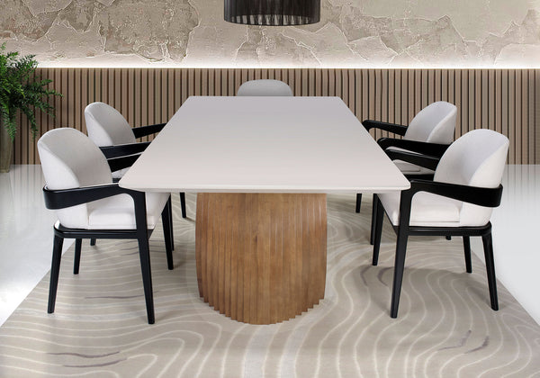 Ambiente 2 com Scar Dining Table with Glass 2.00x1.10m - 6 Seats