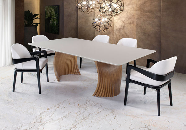 Ambiente 1 com Scar Dining Table with Glass 2.00x1.10m - 6 Seats