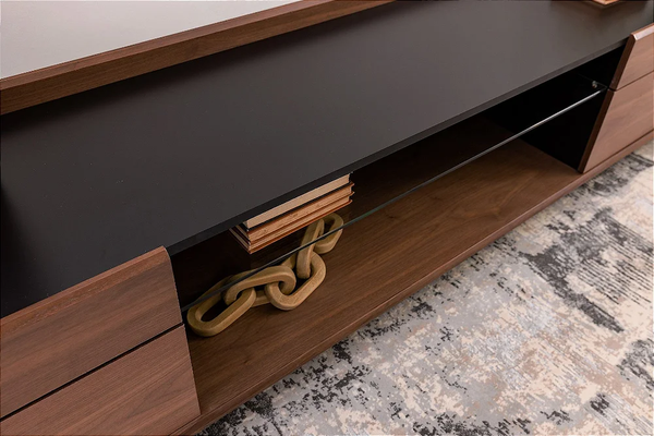 Ambiente 3 com Estantería Madera y Vidrio Airon 2.00x0.50x0.55m