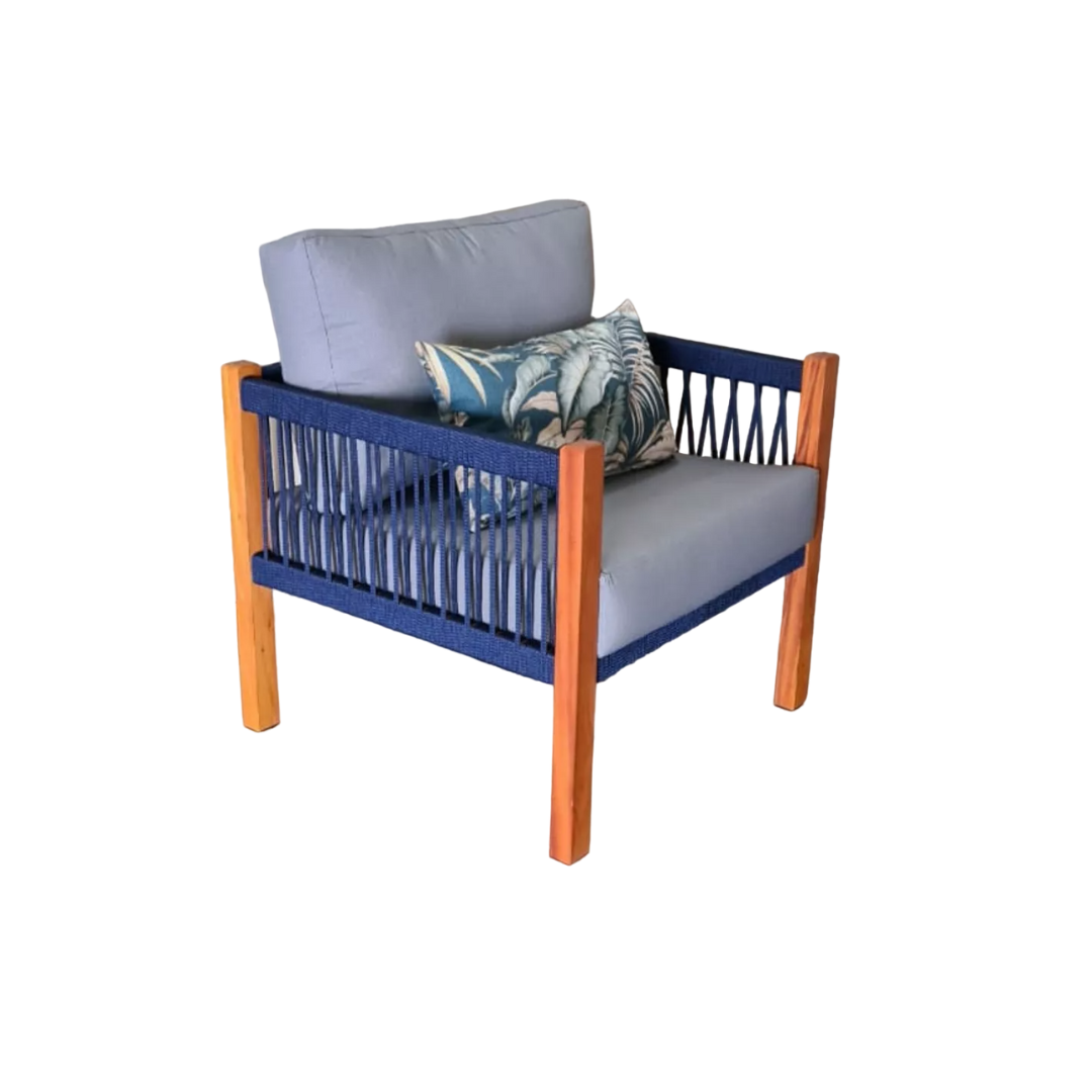 Sillón Lux Madera Maciza y Cuerda Náutica