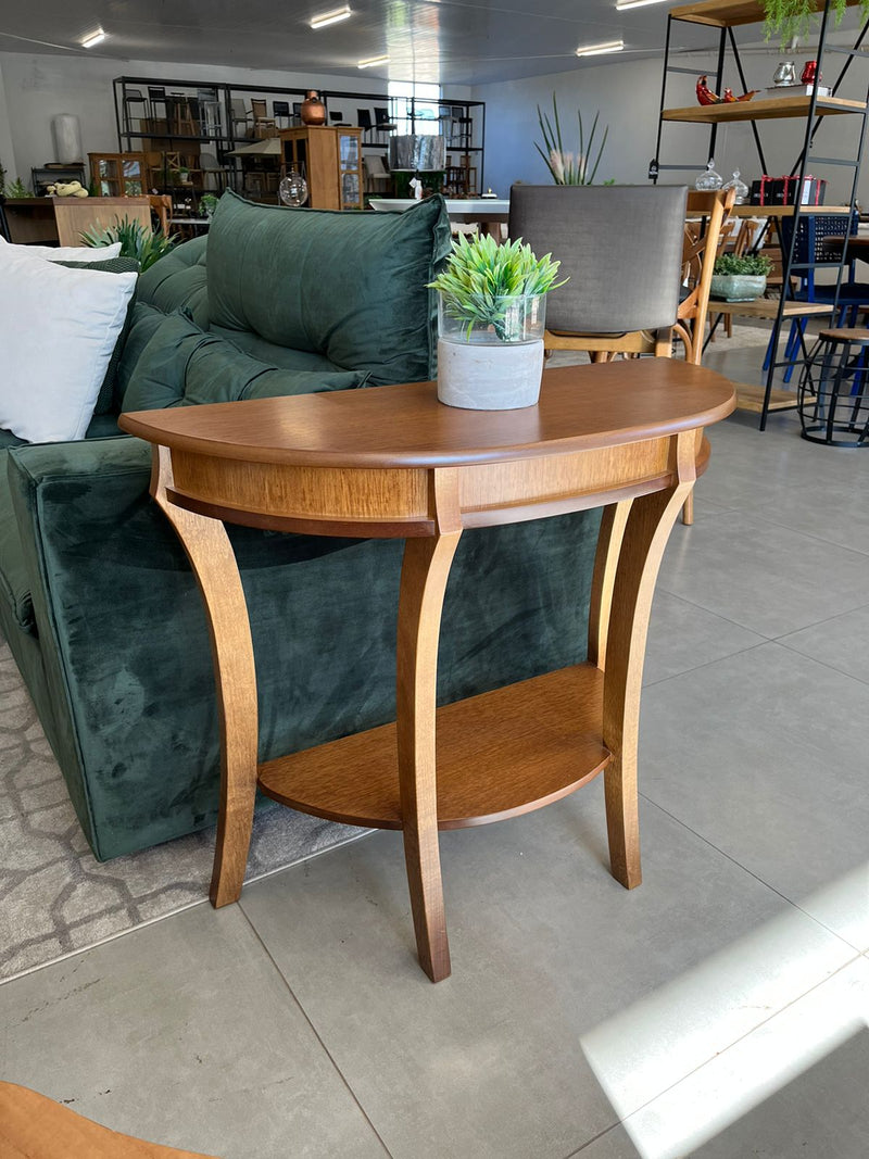 Aparador Mandarim Meia Lua Prateleira 89x37x76cm Madeira cor Imbuia