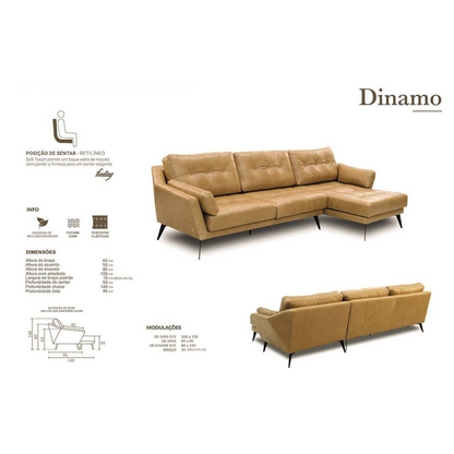 Sofá Estofado Dinamo Couríssimo Caramelo
