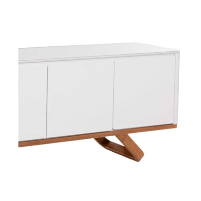 Davos Buffet Wooden Base with White Lacquered Box and Doors 200cm