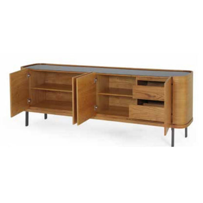 Istanbul Laminated Cinnamon Buffet with Hexagonal Straw 180cm