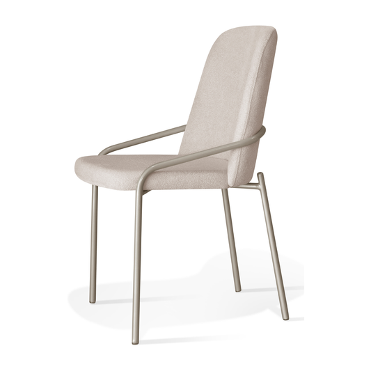 Cadeira Agatha Aço Cor Champagne Assento Estofado Tecido A-739